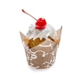 thumbnail image 2 of Panificio 1 oz Tulip Chocolate Wisp Paper Regular Baking Cup - 3" x 3" x 3 1/2" - 200 count box, 2 of 11