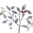 thumbnail image 5 of MyGift Tree Design Jewelry Hanger, Earring Necklace Holder with Ring Dish Tray, Silver, 5 of 5