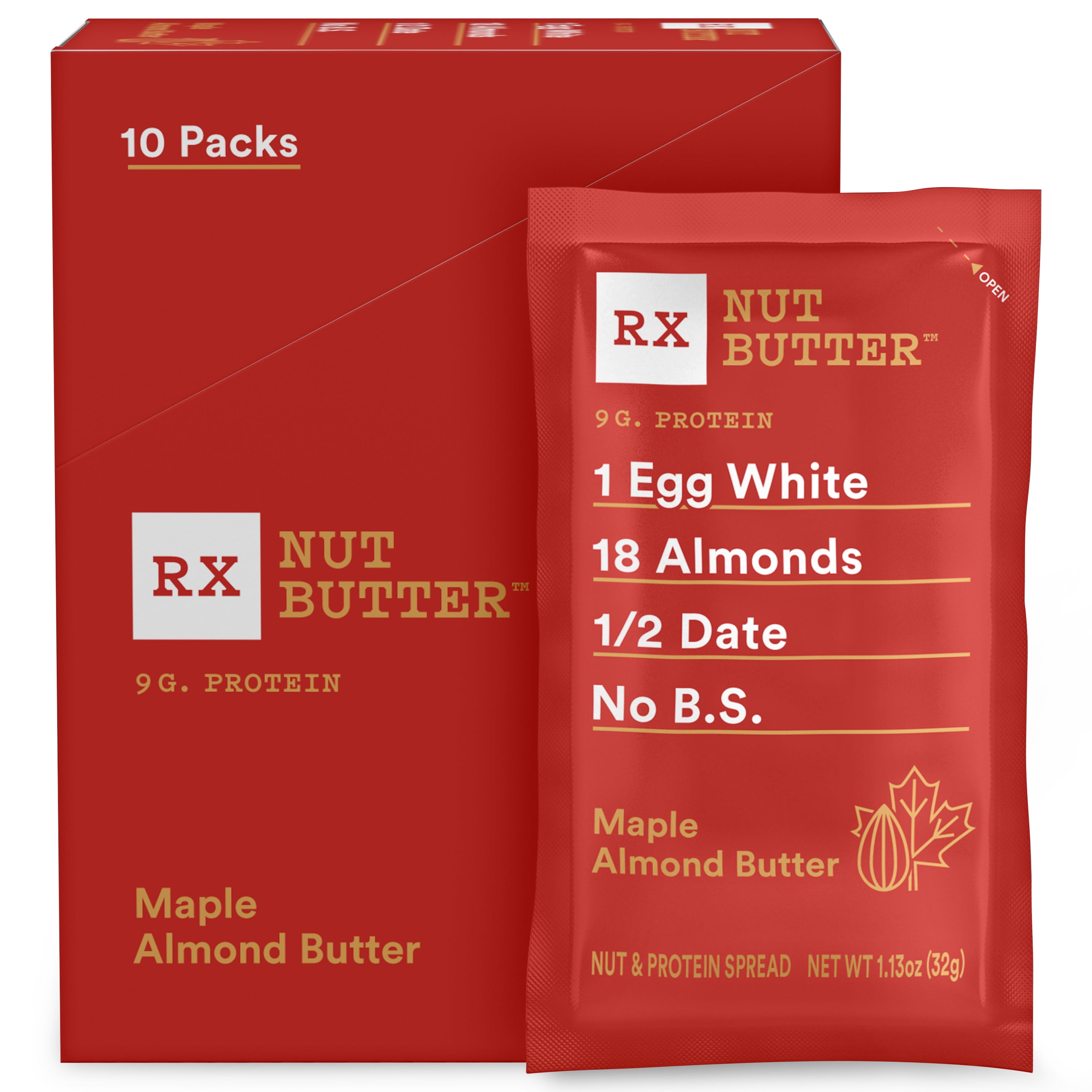 RXBAR Maple Almond Butter Whole Food Nut Butter Single Serve Packets