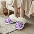 thumbnail image 4 of CHAQLIN Women's Fuzzy Slippers Bedroom House Cotton Slippers Fluffy Plush Warm Slip-on Indoor Shoes, 4 of 8