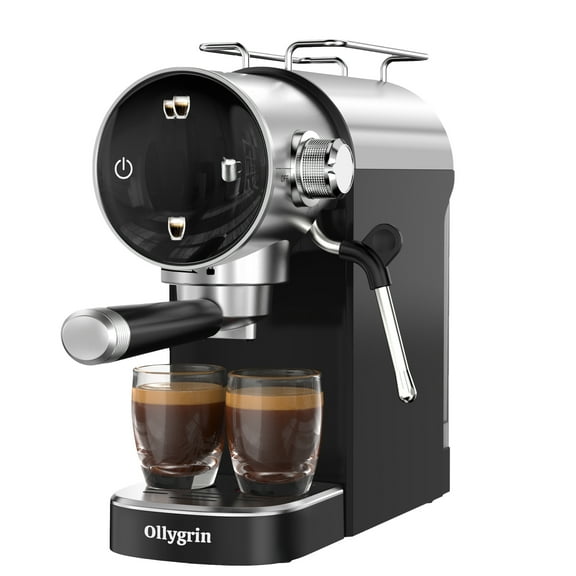 Ollygrin Espresso Machine 15 Bar, Touch Screen Espresso Maker with Americano, Coffee Machine with Steam Milk Frother, Stainless Steel Cappuccino Latte Machine for Cold Brew Home Gifts