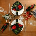 thumbnail image 4 of GZHJMY Red Poppy Flower Leaves Cloth Napkins Washable Reusable Polyester Dinner Napkins 20 x 20 Inch for Home Weddings Parties Holiday Table Napkins Set of 4, 4 of 6