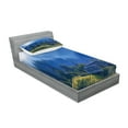 thumbnail image 2 of Ambesonne Forest Fitted Sheet & Pillow Sham Set, Mountain Village Ukraine, Twinxl, Green Blue, 2 of 2