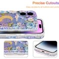 thumbnail image 5 of Case iPhone 16 Pro Max, Colorful Retro Oil Painting Printed Flower Laser Glossy Pattern Cute Curly Wave Edge Exquisite Phone Cover Stylish Durable TPU Protective Case Girl Women-Green,Purple White, 5 of 5