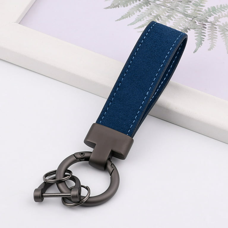 Sunjoy Tech Faux Leather Car Key Chain Luxury Wristlet Strap Men Women  Anti-lost Portable Backpack Ornament Faux Leather Key Ring Daily Use 