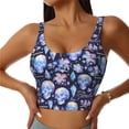 thumbnail image 2 of Lsque crystal cool Skull flower Printed Women'S Sports Bra, Compression, Moisture Wicking, High-Impact Sports Bra For Women,Supportive sports bra-Medium, 2 of 9