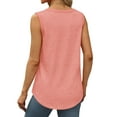 thumbnail image 5 of Womens Summer Tank Tops Loose Sleeveless Tops Ribbed Trim Scoop Neck Curved Hem Tunic Blouses 2024 Basic Tee Shirt, 5 of 6