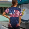 thumbnail image 3 of EQWLJWE Hauts d'Été pour Femmes Hauts pour Femmes Liquidation Femmes T-shirt Décontracté Fête de l'Indépendance Imprimé Col Rond Manches Courtes Chandail Blouse Hauts, 3 of 6