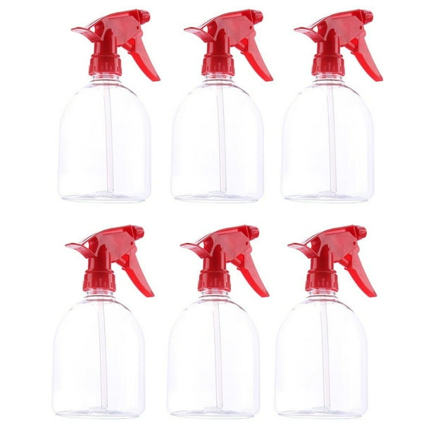 6 Pack Empty Plastic Spray Bottles, 16 oz Clear Refillable Misting