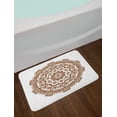thumbnail image 2 of Brown Mandala Bath Mat, Monochrome Inspired Round Form Mandala with Circles and Flowers, Plush Bathroom Decor Mat with Non Slip Backing, 29.5" X 17.5", Chocolate and White, by Ambesonne, 2 of 2