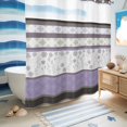 thumbnail image 5 of No Hook Shower Curtain, Purple Geometric Shower Curtains for Bathroom with See Through Top Window, Stripes Boho Spring Flowers Country Rural Waterproof & Washable Bath Curtain Long 72"x78", 5 of 9