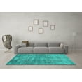 thumbnail image 3 of Ahgly Company Indoor Square Persian Turquoise Blue Traditional Area Rugs, 8' Square, 3 of 4