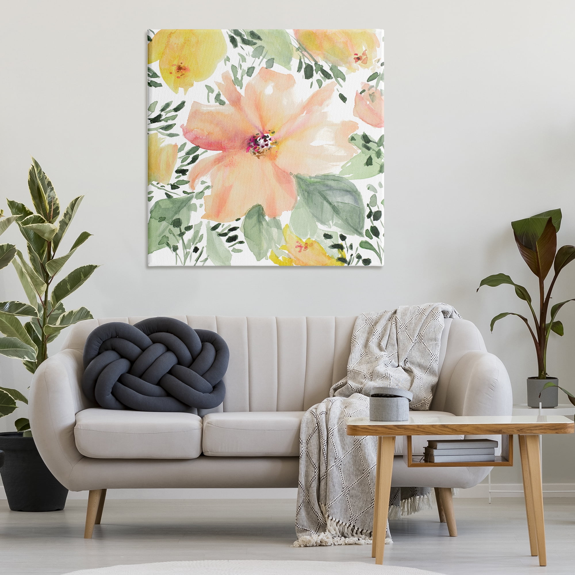 Stupell Industries Birds Eye Flowers Botanical & Floral Painting Gallery Wrapped Canvas Art Print Wall Art, 36 x 36