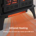 thumbnail image 4 of 24" Electric Fireplace, Fireplace Heater w/Realistic Flame, Remote, Timer, Freestanding Fireplace w/Adjustable Brightness, Thermostat, Overheating Protection, 1500W, Black, 4 of 9