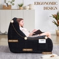 thumbnail image 5 of Leumius Bean Bag Chair, Oversized Comfy Beanbag Lounge Lazy Floor Sofa Accent Chair for Living Room, Bedroom Black, 5 of 9