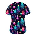 thumbnail image 3 of Holiday Gifts! Titcea Christmas Scrubs for Women Short Sleeve V Neck Casual Working Uniform Tops with Pockets Shirts Workwear Scrub Tops, 3 of 3