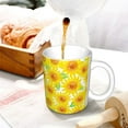 thumbnail image 3 of Yiaed Sunflowers2 Print Ceramics Coffee,Large Handle Design,Extra Large Tea and Coffee Cup for Office and Home Mugs, 3 of 6