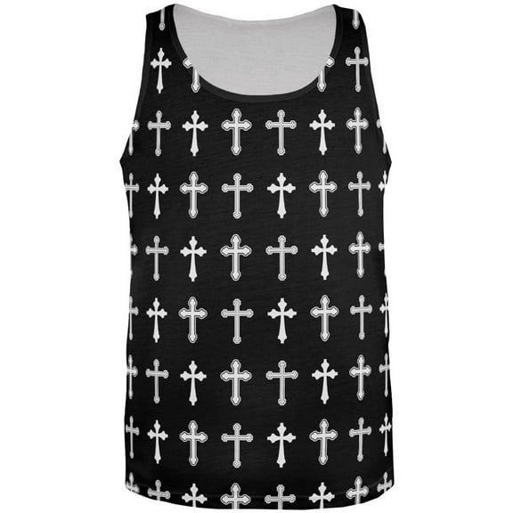 Crosses Pattern All Over Adult Tank Top - Small