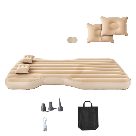 KFFKFF Vehicle Air Bed, Compatible with Tesla Model Y (2020-2024), Expandable Vehicle Camping Mattress, Velvet Enhanced Inflatable Journey Beds, Sturdy Mobile Resting Mat with Integrated Pump