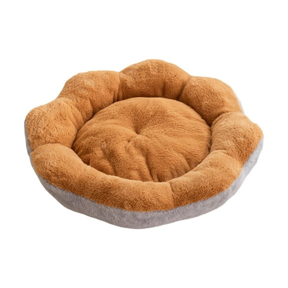 Winter Plush Pet Bed - 20" Flower Shaped Dog Bed with Removable Washable Cover, Thicken Anti- Cat Bed for Small Dogs & Puppies, Cozy Sleeping Nest Habitat