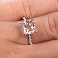 thumbnail image 2 of 1.25 Carat Peach Pink Morganite (princess cut Morganite) Diamond Engagement Ring in 10k White Gold, 2 of 4