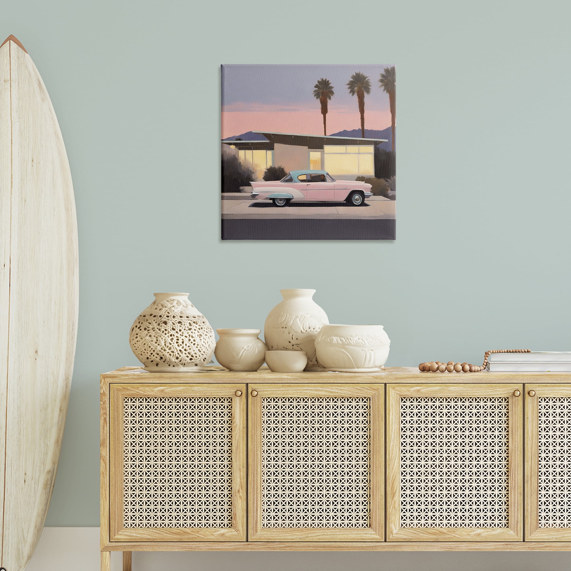 Stupell Industries California Classic Car Transportation Painting Wrapped Canvas Art Print Wall Art, 30 x 30