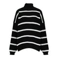 thumbnail image 2 of 2025 Women's Oversized Turtleneck Striped Pullover Sweaters Cowl Neck Long Sleeve Winter Loose Chunky Knit Sweater, 2 of 7