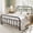 Black, variant on Einfach King Bed Frame, Metal Platform Bed with Vintage Headboard, No Box Spring Needed, Heavy Duty, Black