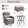 thumbnail image 4 of Jentlehouse Outdoor Patio Furniture Set,Outdoor Swivel Rocker Chair with Ottomans & Side Table,Rattan Conversation Set for Balcony Garden Porch, 4 of 12