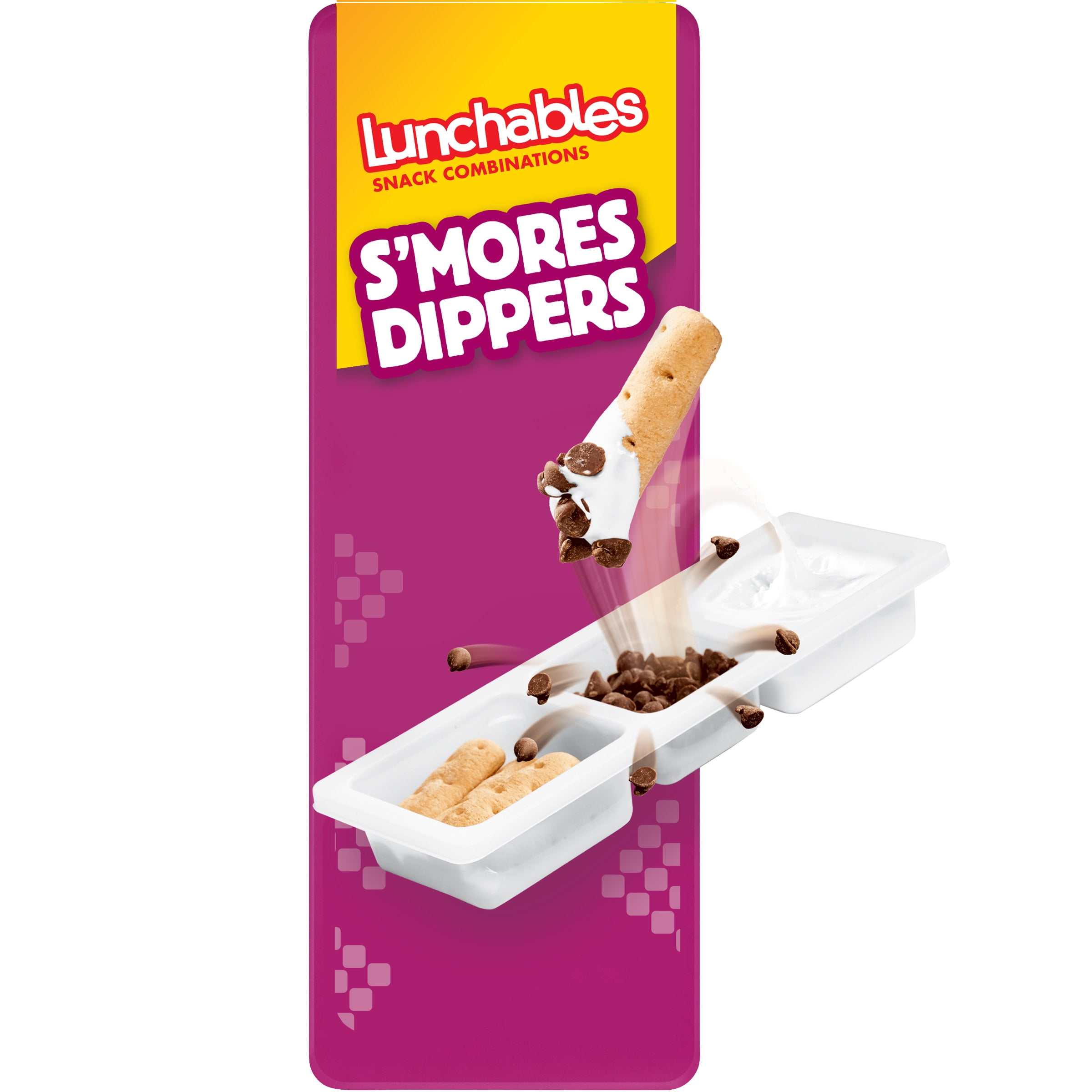 Lunchables S Mores Dippers Snack Pack With Honey Graham Sticks Milk Chocolate Chips Marshmallow Creme 2 3 Oz Tray Walmart Com