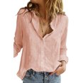 thumbnail image 4 of Chemise Basique Texturée Rose pour Femmes, 4 of 4