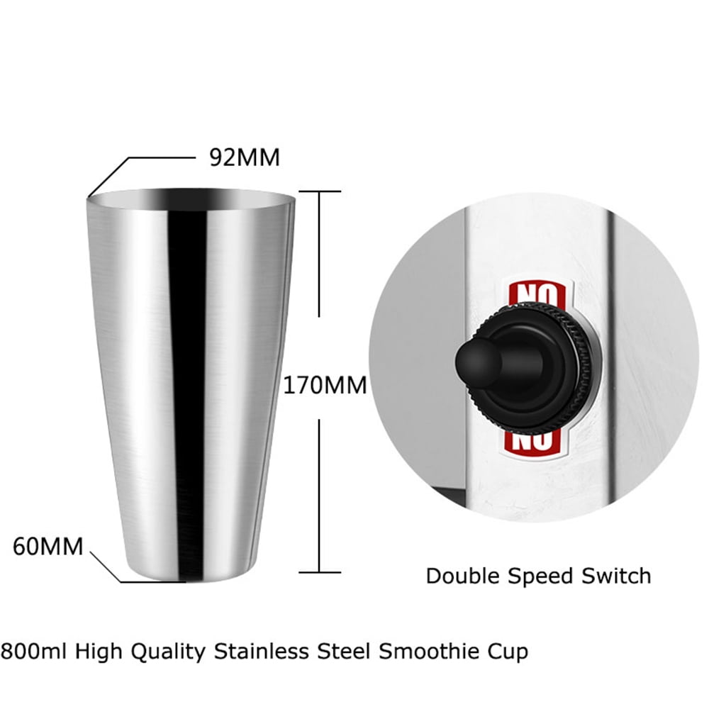 PreAsion Milkshake Machine Single Head Milk Tea Drinks Mixer Stainless Steel