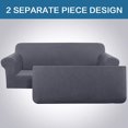 thumbnail image 3 of Funda para sofá de dos plazas de jacquard de gran elasticidad de 2 piezas/fundas para muebles para sofá de dos plazas con parte inferior elástica, apto para cojín en T/cojín de caja, tela jacquard de licra, gris carbónGreyWing Chair, 3 of 5