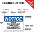 thumbnail image 2 of This Is Not An Exit Or Entrance Door OSHA Notice Rigid Plastic Sign 14 Inch x 10 Inch - 5 Pack, 2 of 8