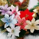 thumbnail image 4 of 50/10 piezas de flores artificiales de Navidad con purpurina dorada y roja, guirnalda de flores falsas para árbol de Navidad, adornos para fiesta de Año Nuevo, decoración del hogar, 4 of 5