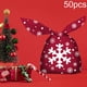 thumbnail image 5 of Bolsa de 50 piezas para golosinas navideñas, bolsa navideña con lazos, bolsa para galletas y bocadillos Copo de nieve rojo, 5 of 9
