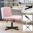 thumbnail image 4 of PUKAMI Armless Office Desk Chair No Wheels,Fabric Padded Modern Swivel,Height Adjustable Wide Seat Computer Task Vanity Chair for Home Office,Mid Back Accent Chair, 4 of 15