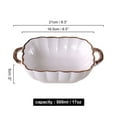 thumbnail image 3 of Qeeadeea Rectangular Lasagne Pan With Handle, Small Ceramic Bakeware Pan For 1 Person, Porcelain Baking Dish Oven Proof-white-21x16.5x5cm, 500ml, 3 of 7