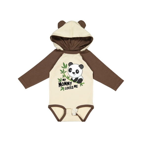 Inktastic My Mommy Loves Me- cute panda Boys or Girls Long Sleeve Baby Bodysuit