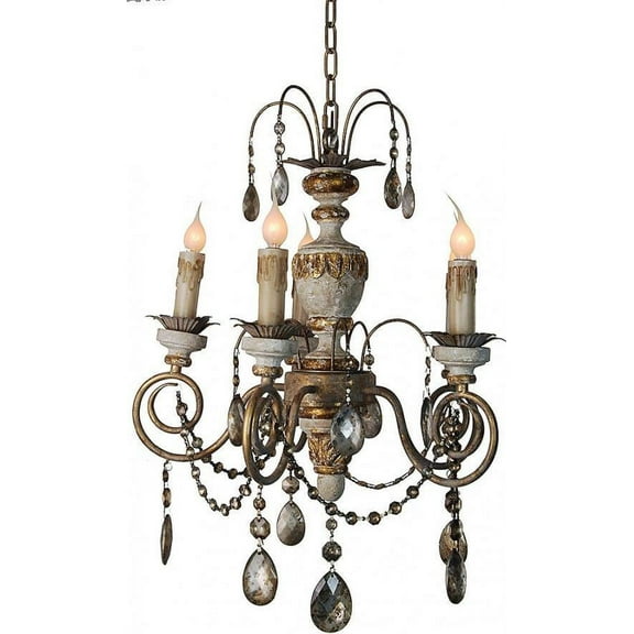 Handcrafted Carved Wood Chandelier – Antique Reproduction
