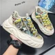 thumbnail image 2 of Zapatillas deportivas con estampado De grafiti para Hombre, zapatos informales De plataforma, De lujo, novedad, 2 of 5