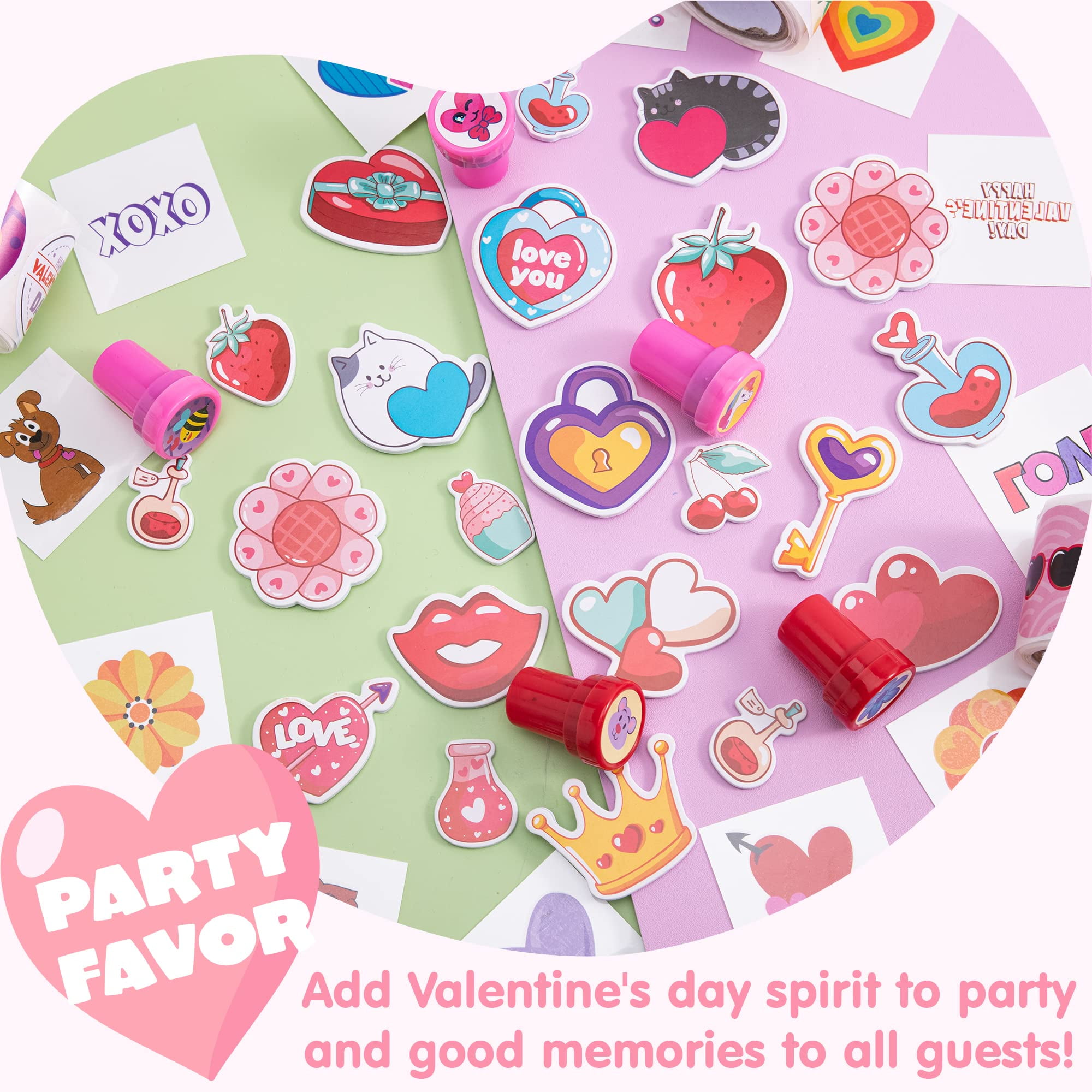 JOYIN 1000pcs Valentines Day Classroom Foam Stickers, Tattoos