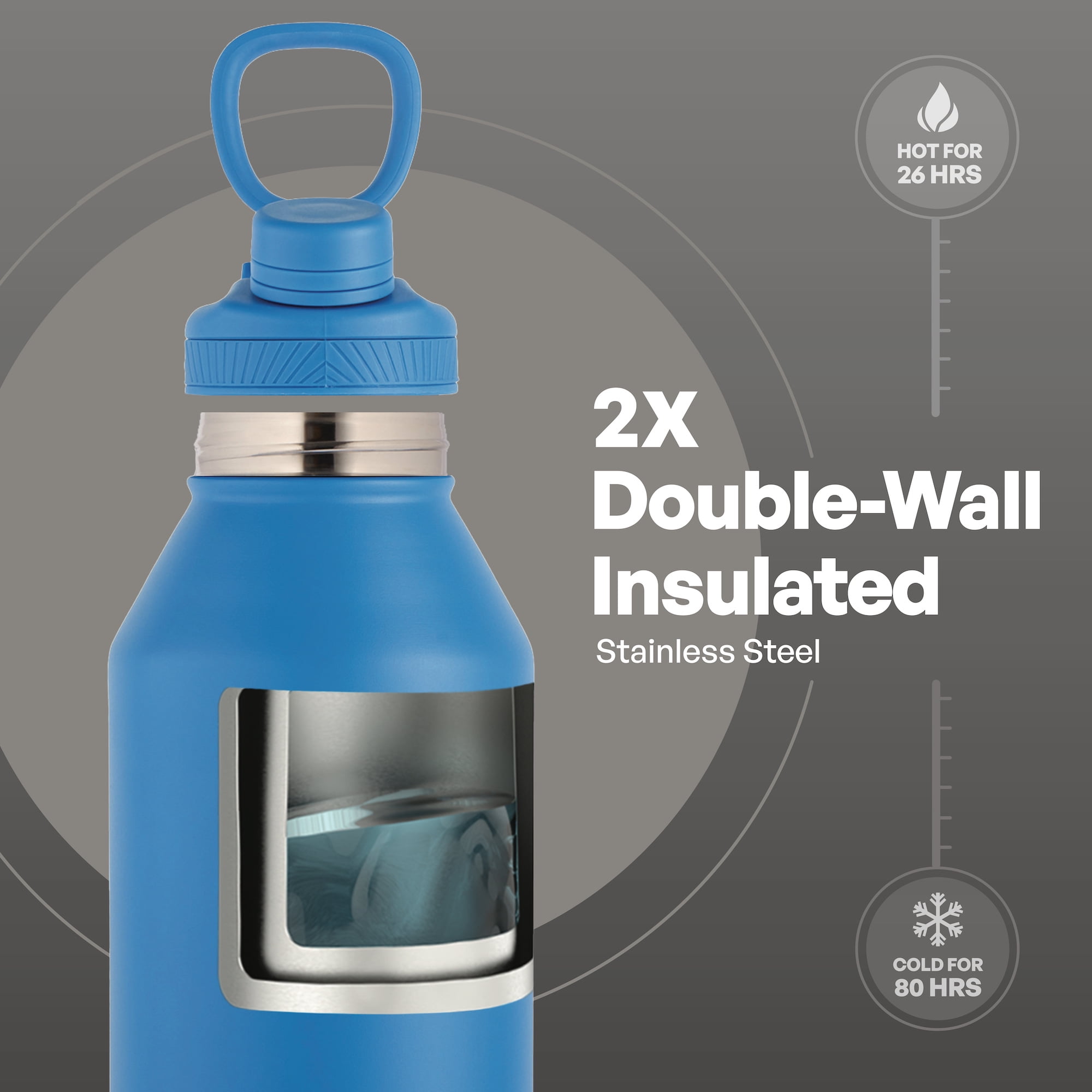 PN L300ml×4 TAL Stainless Steel Ranger Water Bottle 64oz Blue Durable
