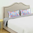 thumbnail image 3 of Yayeee Pillowcase Standard Size Set of 2 Satin Wrinkle Resistant Pillow Case, Pink Daisy, 3 of 8