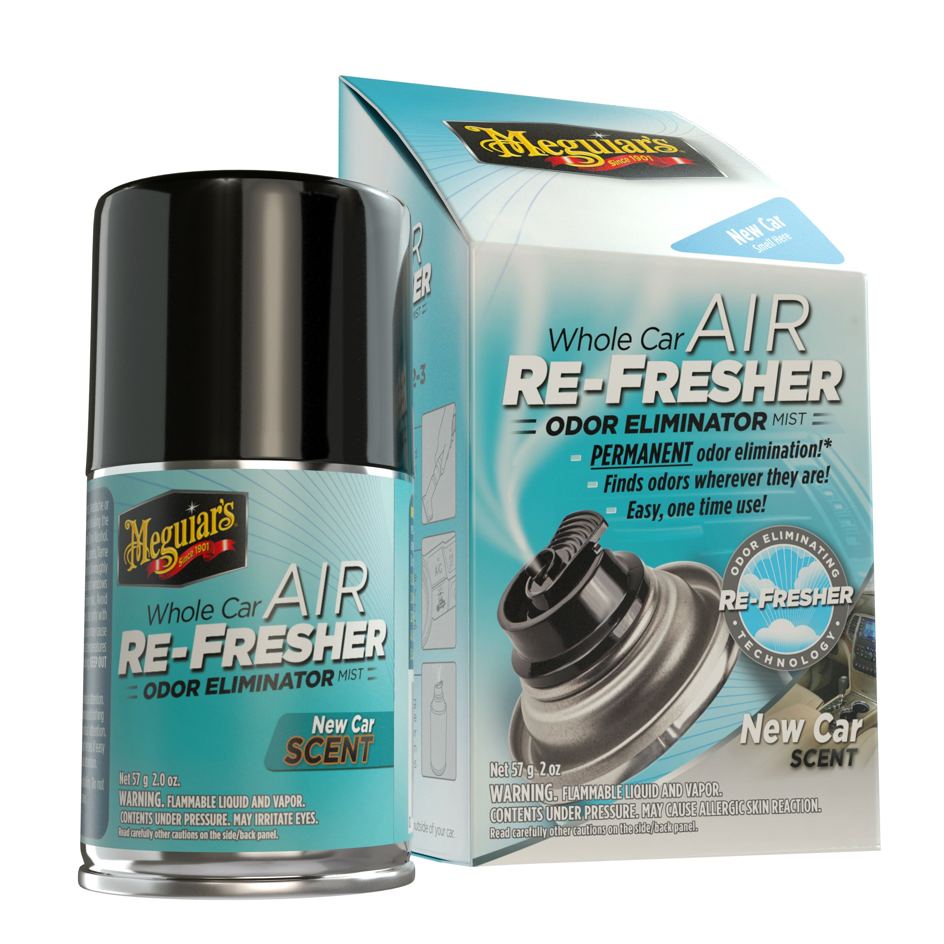Meguiar S Whole Car Air Re Fresher Odor Eliminator Mist New Car Scent G16402 2 Oz Walmart Com