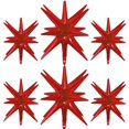 thumbnail image 1 of Globos Láser Estrella Roja de 14 Puntas de Papel Aluminio de 22 pulgadas - Paquete de 6, 1 of 7