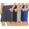 thumbnail image 3 of 5 Pack: Mens Moisture Wicking Athletic Basketball & Gym Workout Shorts with Pockets Multipack, Sizes up to 3XL, 3 of 6