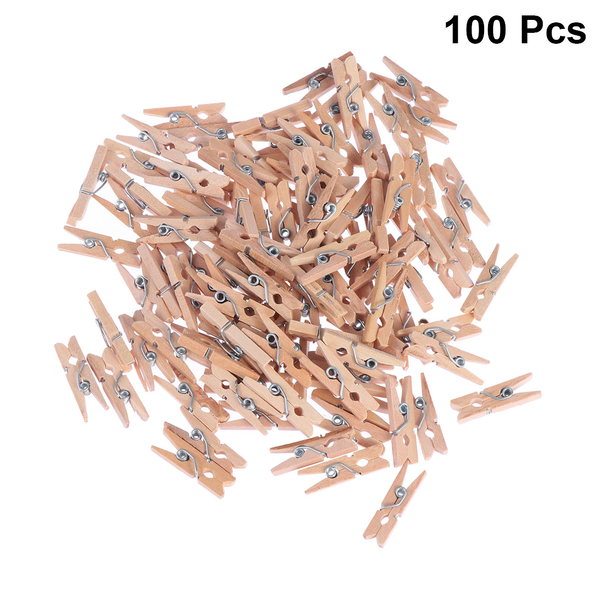 100pcs 25mm Mini Natural Wooden Clothe Photo Paper Peg Clothespin Craft