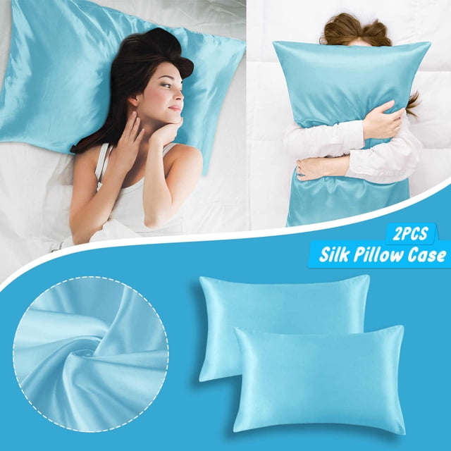 WHEANG Clearance 2PCS Standard Size (20x26 inches) Satin Pillow Covers With Envelope Closure