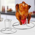 thumbnail image 2 of ENJOYW Chicken Rack Heat Resistant Anti-rust Metal Labor-saving Grilling Roaster Holder for BBQ Chicken Rack, 2 of 7